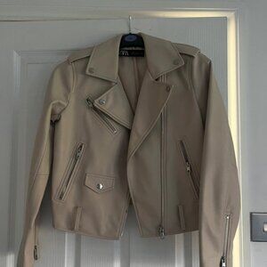 Zara Nude/Beige Leather Jacket
